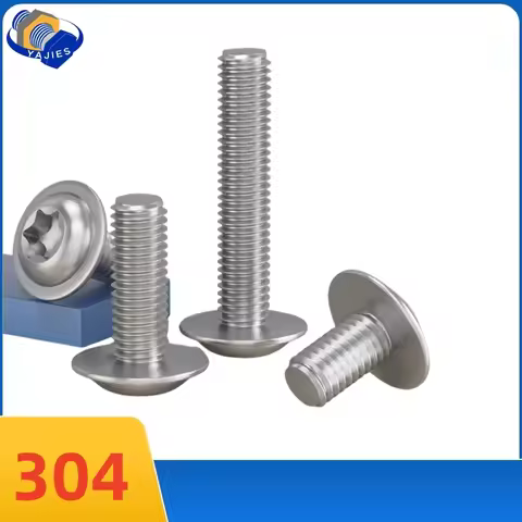 10-5Pcs M5/M6 304 Stainless Steel Torx Screws Kit T25/T30 Lobe Anti-Loose Washer Collar