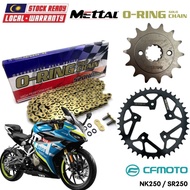 CF MOTO NK250 / SR250 Full Set O-RING Gold Chain 520HO Mettal Sprocket Kit Sprocket Sets
