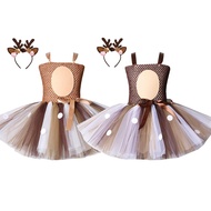 Children Elk Costume Girls Deer Dress Kindergarten Animal Costume Christmas Elk Dress