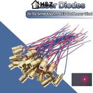 H&Z 10pcs Adjustable Mini Laser Pointer Diode RED Dot Laser Diod Circuit 3V/5V 5mW 650nm Module Poin