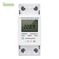 BLISSISA KWh Meter, Digital Display Single Phase Electric Meter, Precise DIN Rail Mount 2 Wire 2P LC