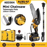 KEELAT KEC004 Mini Chainsaw Cordless 6 Inch Gergaji Pokok Dahan Gergaji Kayu Gergaji Elektrik Use DY