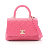 【二手】香奈兒 (Chanel) Coco Handle XXSTOP，玫紅色，魚子醬紋小牛皮，Coco Handle 手柄，絎縫工藝，雙向鏈條肩背包