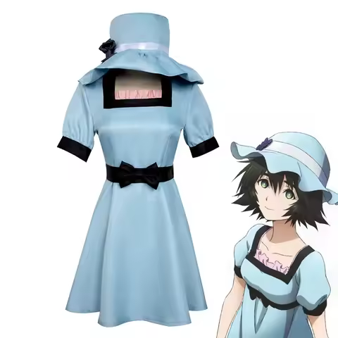 Jeu AnimeSteins Gate Shiina Mayuri fur s, Cosplay Costume, Py Play fur ses, Hat, Blue Party Clothes,
