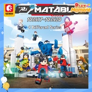 Sembo Block x Ejen Ali MATABLOX Misi: 4 Different MATA Arena Capture Point Building Brick Block Toys