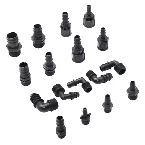 1/2 3/4 1 Inch Female Male Thread To 1/2 3/4 1 Inch Garden Hose Barb Connector 16mm 20mm 25mm Plasti