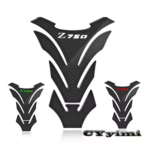 3D Carbon Fiber Motorcycle Fuel Tank Pad Cover Protector Decal Stickers For Z750 Z750S