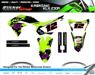 สติ๊กเกอร์ KLX 230 เคลือบเงาแท้ 100 % คุณภาพดี 1 ชุด เคลือบใสกันรอยขีดข่วนแบบหนาอยางดี สติ๊กเกอร์วัส