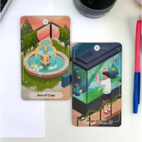 12*7cm 78 Stories Tarot Whimsical Cartoon Style Human Life Tarot Asian Culture Story Full Tarot Art 