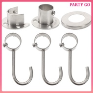 Clothes Rail Flange Closet Rod Bracket Heavy Duty Curtain Rods Brackets Shower Holder Tension Holders for Wall  uiran