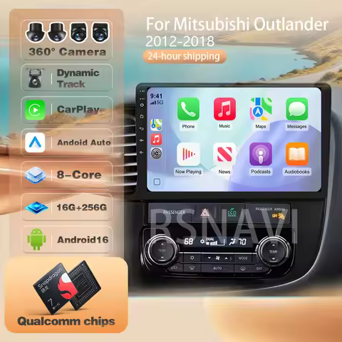 For Mitsubishi Outlander 3 GF0W GG0W 2012 - 2018 Carplay Auto Car Radio Multimedia Player steering w