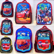School Bag XXL Backpack Primary Kids Kanak Beg Sekolah Rendah 3D Design Cars Avengers Spiderman