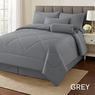 Cadar Hotel Set with Comforter Tebal Bedsheet Size QUEEN / KING Plain Hotel Selesa Set Bedding