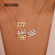 MAXZONE Angel Number Necklaces 111 222 333 444 555 777 888 999 666 Devil Necklace Stainless Steel Pe