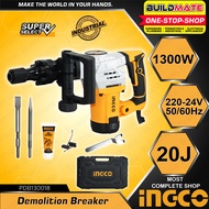 BUILDMATE Ingco Demolition Hammer Chipping Gun 1300W  Jack Hammer Concrete Breaker Demolition Drill 