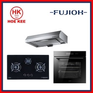 Fujioh FH-GS6530 SVGL Glass Hob / FH-GS6530 SVSS Stainless Steel Hob + Fujioh Slimline Hood FR-FS1890R + Fujioh Built-In Oven FV-EL-63-GL