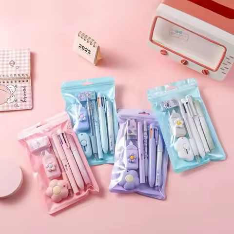 7-in-1 Stationery Set Birthday Present Back to School Gift Pencil Eraser Students Prize School Offic
