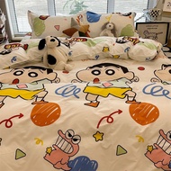 Crayon Shin Chan Ins Cartoon 4 IN 1 Bedding Sets Dormitory Bedroom Fashion Comforter Cover Flat Beds