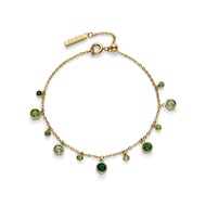 Olivia Burton MINI DROPLET Women's Bracelet IONIC PLATED THIN GOLD STEEL & CRYSTALS Strap -  Dial 24