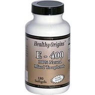 Healthy Origins, 天然維他命E+混合生育醇 400 IU - 180 顆