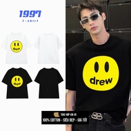 DREW 2-way smiley face t-shirt, cool, medium-sized DREW smiley face t-shirt, simple Drew shirt DREW0