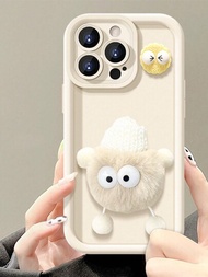 冬季毛絨絨手機殼，適用於iPhone 15，毛絨玩具手機殼，適用於iPhone 14，3D矽膠創意手機殼，適用於iPhone 12 Pro Max。