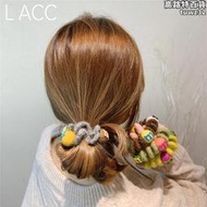 韓國東大門電話線可愛花朵珍珠髮圈扎頭髮髮飾髮圈女生橡皮筋髮繩