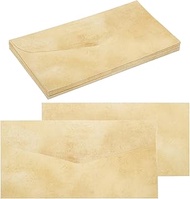 QUARKZMAN 24 Packs Envelopes Vintage Stationery Paper Earth Yellow Letter Paper Old Paper for Writin