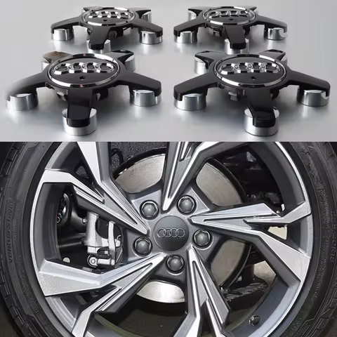 4PC Audi Hub Caps Wheel Center Rim Cover Caps for A4 A5 A6 A7 A8 Q5 Q7 -Set of 4 Hubcap Accessories 