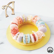 [Annabella] Pretty Pink Macaron Wreath (14pcs) | Halal Certified