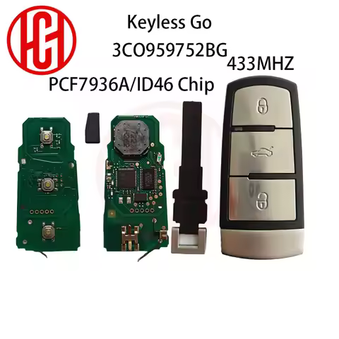 Keyless Go ID46 3C0959752BG Half Keyless ID48 3C0959752BA 433MHz Car Remote Key For VW Volkswagen Pa