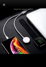 2in1 蘋果手錶手機充電缐 Apple Watch Charger, 2 in 1 iphone Charger With 3.3ft/1.0m Portable Charging Cable Compatible With for Apple Watch Series 4/3/2/1, iPhoneXR/XS/XS Max/X/8/8Plus/7/7Plus/6/6Plus/iPad4/iPad Air
