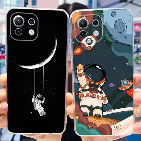 For Xiaomi 11 Lite NE 5G Case Cute Astronaut Cover Clear Soft Silicone Phone Funda For Xiaomi 11 Lit