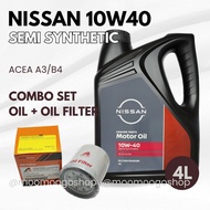 NISSAN GENUINE PARTS SAE 10W-40 10W40 SEMI SYNTHETIC ENGINE OIL 4 LITRES 4L ACEA A3/B4