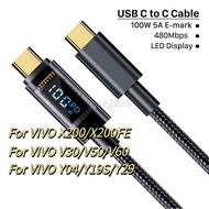 KAIYUE Super Fast USB A to USB C Charging Cable 100W/60W Digital Display Nylon Braided Cable - Type 