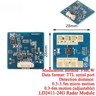 2Pc/1pc LD2411-24G Radar Module Sanitary Distance Detection Bathroom Smart Toilet Gesture Recognitio