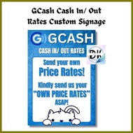 ➦ ◄ ✱ Laminated Gcash Cash In/ Out/ E-load Signage