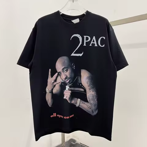 New 2pac Rapper Portrait T Shirt Men Women Top Version T-shirt Top Tees