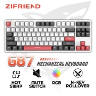 ZIFRIEND G87 Mechanical Keyboard RGB Wired Mechanical TKL Gaming Keyboard Mute Switch