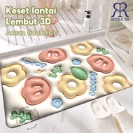 3D Square Floor Mat Anti-Slip Foot Mat 3D Non-Embossed Bathroom Mat Water Absorbent Floor Mat/