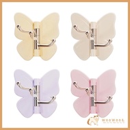 WOOW Butterfly Rotating individual Adhesive Hooks Butterfly Clasp Bathroom Corner Hook with 3-Hook 2