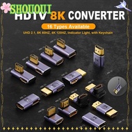 SHOUOUI 8K 60HZ HDTV Adapter, LED Male to Female HDMI-compatible Converter, Monitor Projector AF-AM 