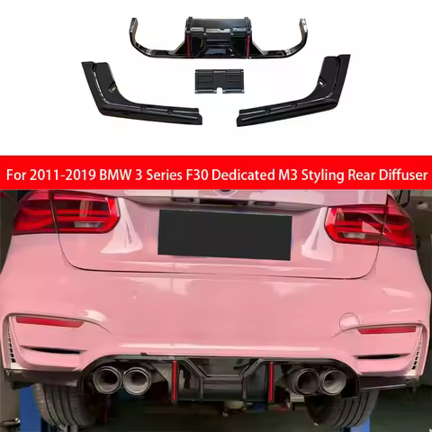 2013-2019 M3 Style For BMW 3 Series F30 Dedicated M3 Rear Diffuser Rear Bumper Splitter Lip Spoiler