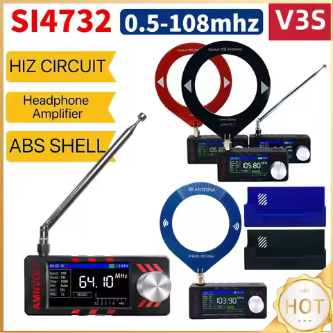 Upgraded V3S AMNVOLT Mini SI4732 DSP Radio Receiver FM AM SSB LSB USB Full Band Pocket Radio with Hi