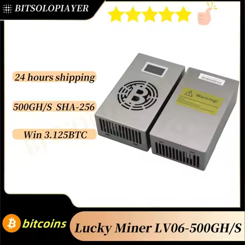 bitcoin miner lucky miner lv06 BM1366 Solo Mining 500GH/S Bitcoin Lotto Mining Machine With 5V 6A Po
