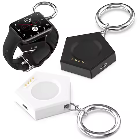 Magnetic Portable Charger Wireless Charging Dock with Keychain Type-C/Micro Port for Oneplus Watch2 