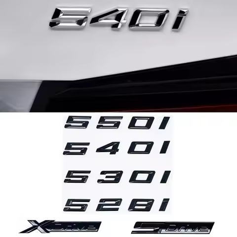 ABS Car Rear Trunk Letters Logo Badge Emblem Sticker For BMW 5 Series 520i 523i 525i 528i 530i 535i 