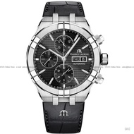 MAURICE LACROIX AI6038-SS001-330-1 Men's Watch Aikon Automatic Chronograph 44mm Leather Strap Black 