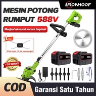 cocouidshop IRONHOOF Mesin Potong Rumput Pemotong Rumput Listrik Pemangkas Rumput dengan Baterai