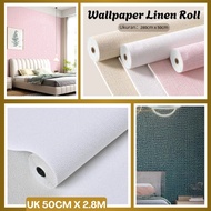 3D Linen Roll Wallpaper, Minimalist Wall Decoration Foam Wallpaper, Premium Coral Foam Linen Wallpap